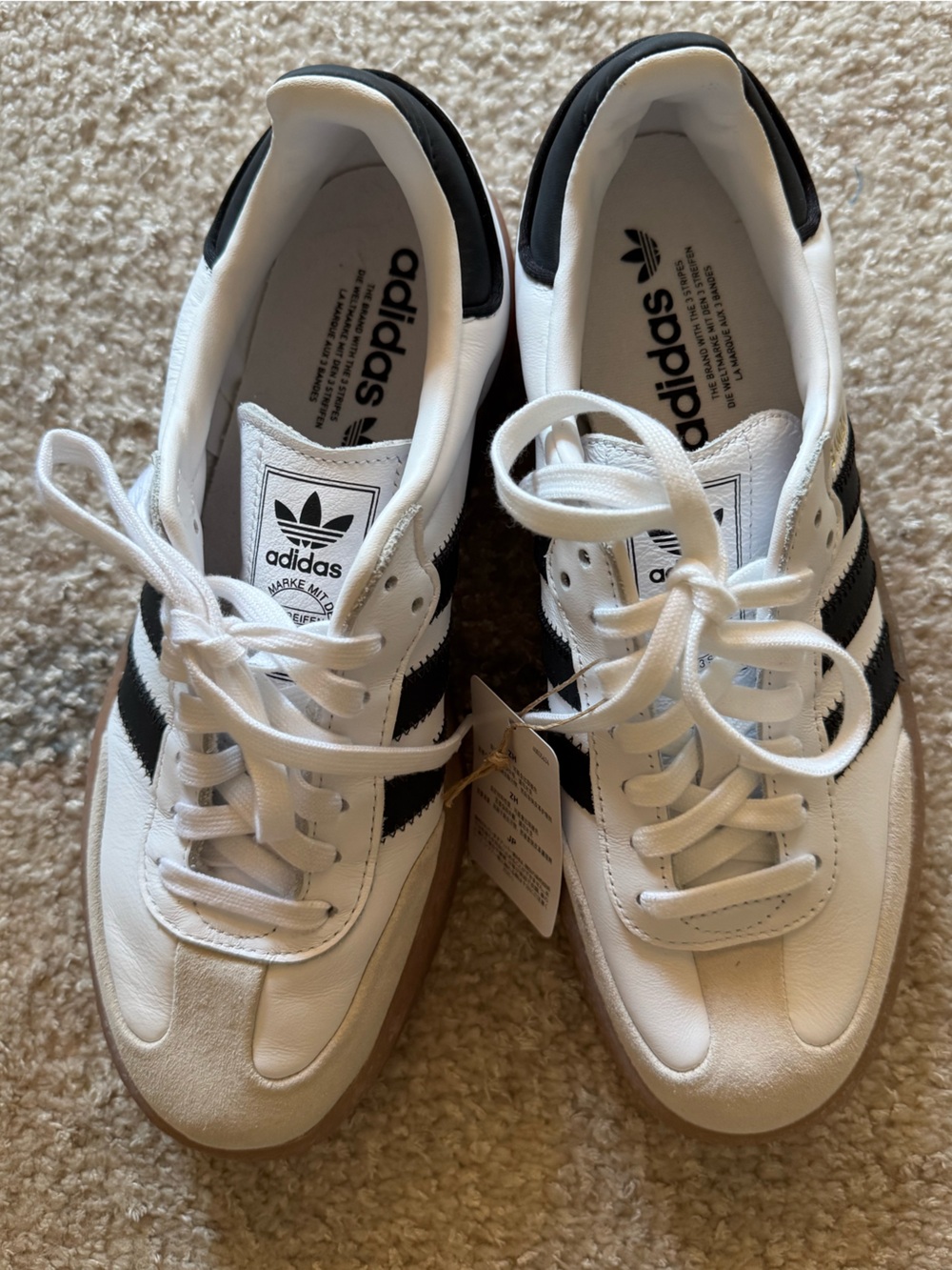 NEW adidas Samba Sneaker in White Core Black Gold Met - Picture 9 of 13